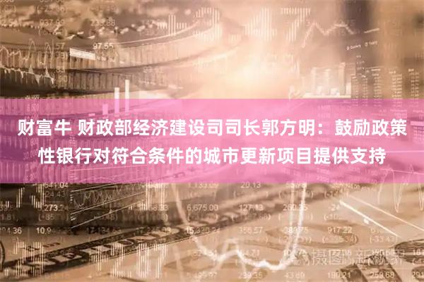 财富牛 财政部经济建设司司长郭方明：鼓励政策性银行对符合条件的城市更新项目提供支持