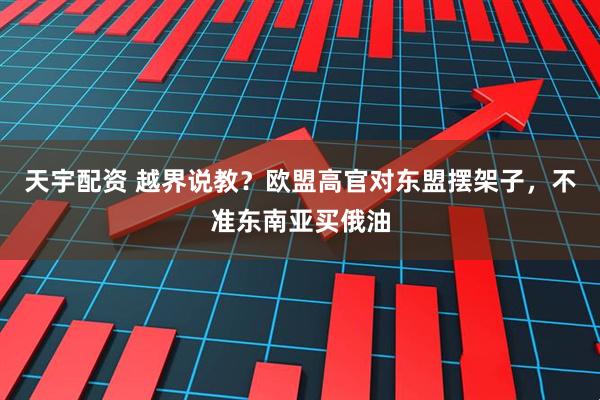天宇配资 越界说教？欧盟高官对东盟摆架子，不准东南亚买俄油